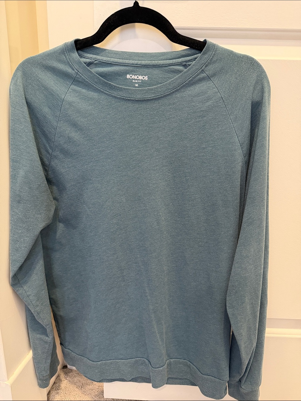 Bonobos Long Sleeve Tee - Teal Blue Slim Fit